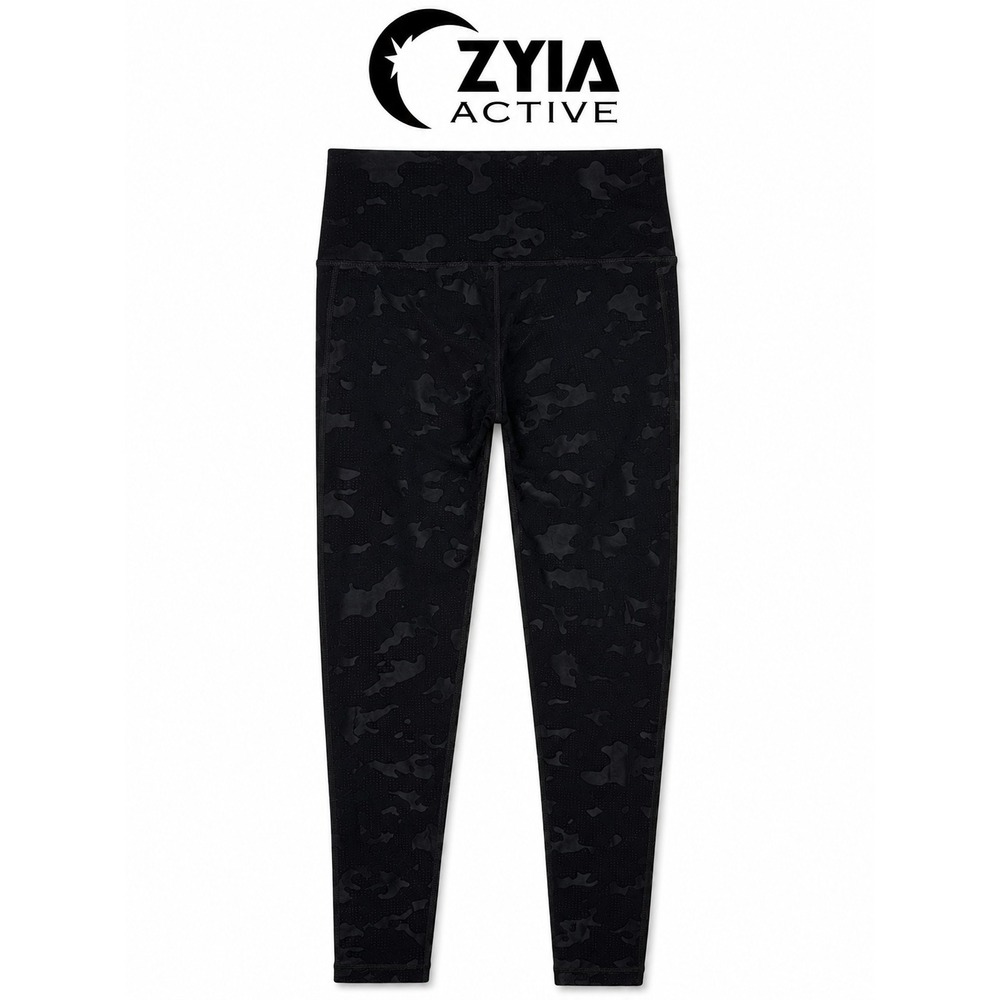 Zyia Active Black Camo High Rise Leggings 6-8 Athletic Yoga Pants